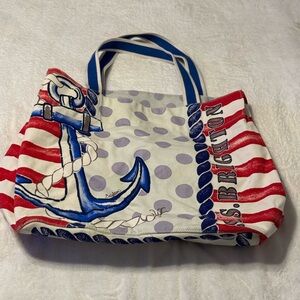 Brighton Nautical Anchor Tote Bag - Red, Blue, White